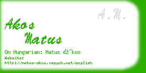 akos matus business card